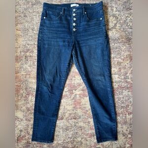 Loft High Waist Button Fly Skinny Jean: size 10P